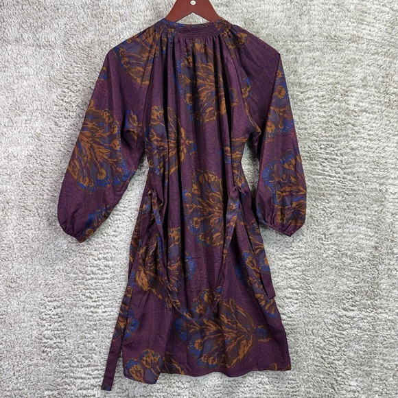 Tucker‎ For Target Dress Womens XS Floral Button Front Shirt Women Smocked Belt - Picture 3 of 9